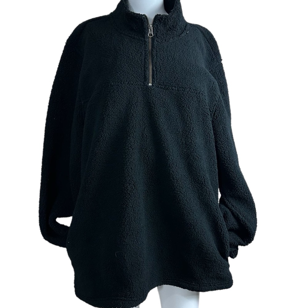 Wallin & Bros Black XL Faux Shearling Teddy Pull Over